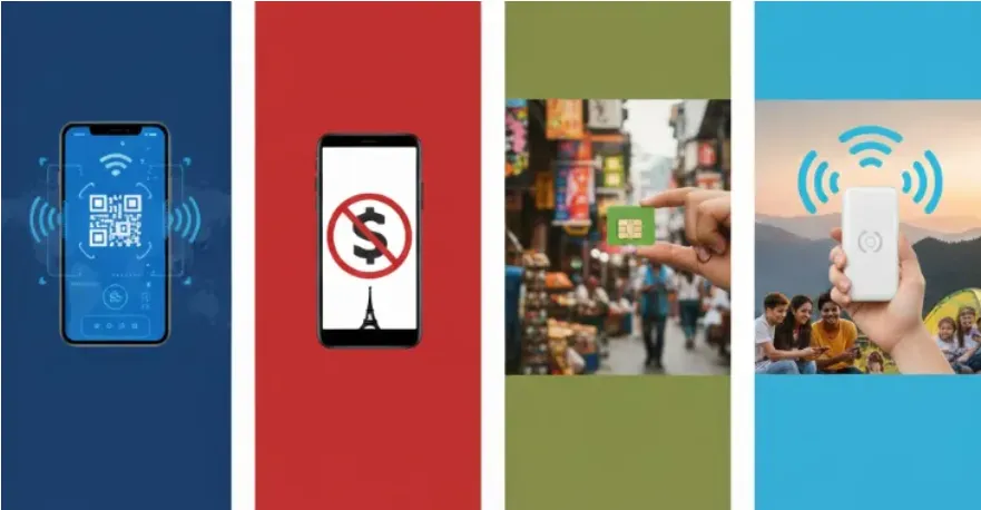 2026出境游上网全指南：eSIM、国际漫游、当地SIM卡、随身WiFi四种方式详细对比