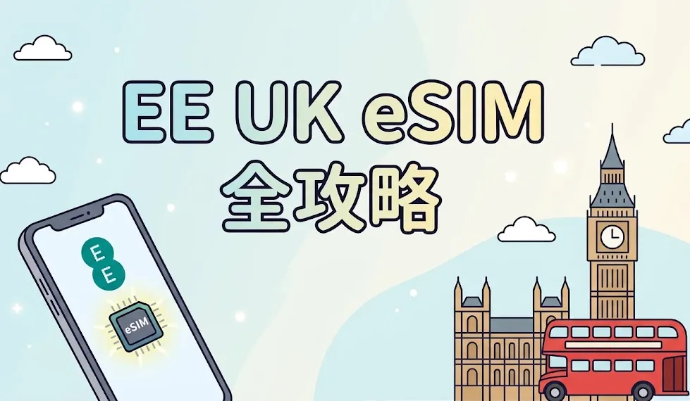 2026英国EE eSIM全攻略:留英首选/顶级信号网速、资费套餐、激活充值与实体卡转eSIM